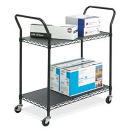 SAFCO Safco Products Company SAF5337BL 2-Shelf Utility Cart- 3in. Casters- 43-.75in.x19-.25in.x40-.50in.- BK SAF5337BL